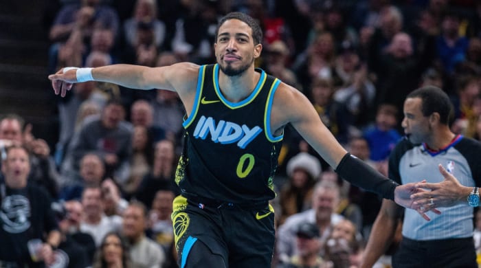 Indiana Pacers guard Tyrese Haliburton during the 2023 NBA in-season tournament.